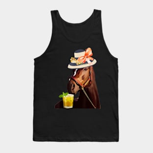 Funny Horse Derby Party Blue Tank Top